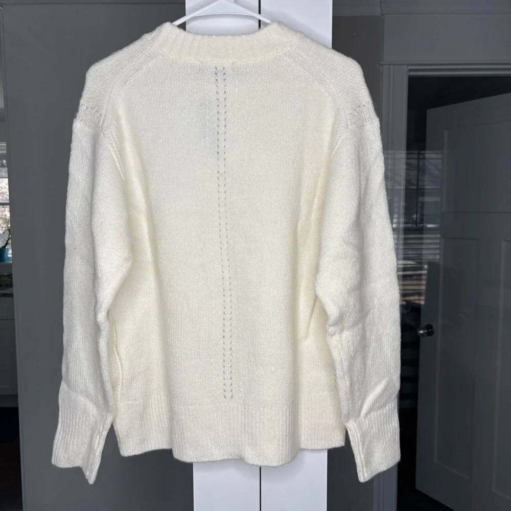 NWT J. Crew Relaxed Crewneck Pullover Sweater Ivory